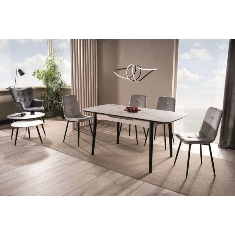 Стілець кухонний IVO VELVET чорний каркас/світло-сірий BL.03 Signal