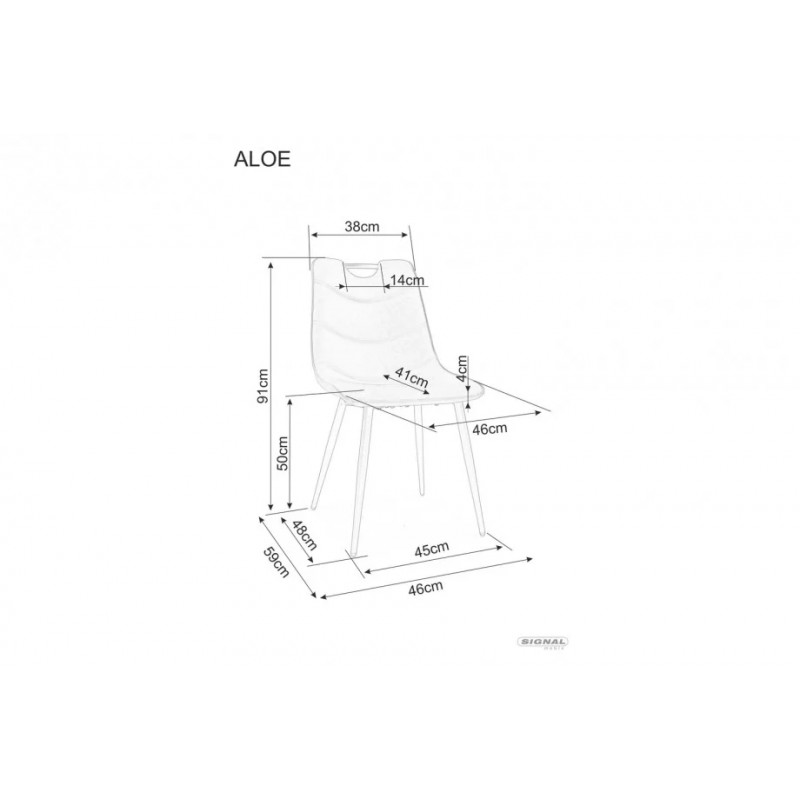 Крісло ALOE каркас Чорний / Коричневий TAP. 212 ALOEMICBR Signal