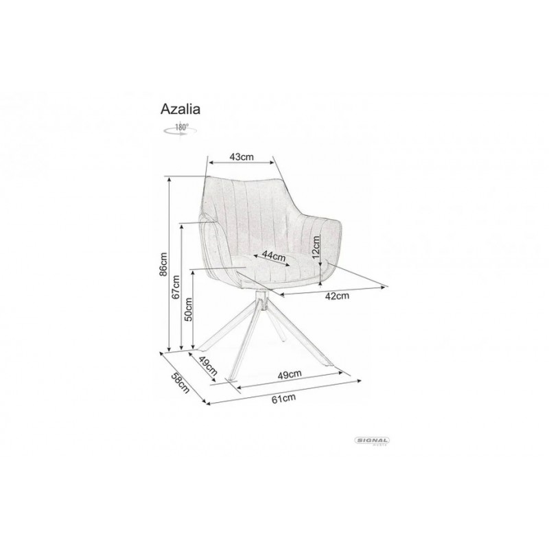 Крісло AZALIA BREGO Чорний каркас / Сірий 18 AZALIABRCCSZ Signal