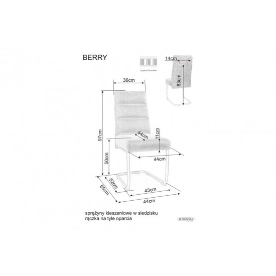 Крісло BERRY BREGO CHAIR Чорний каркас / Оливковий77 BERRYBRCOL Signal Крісло BERRY BREGO CHAIR Чорний каркас / Оливковий77 BERRYBRCOL Signal