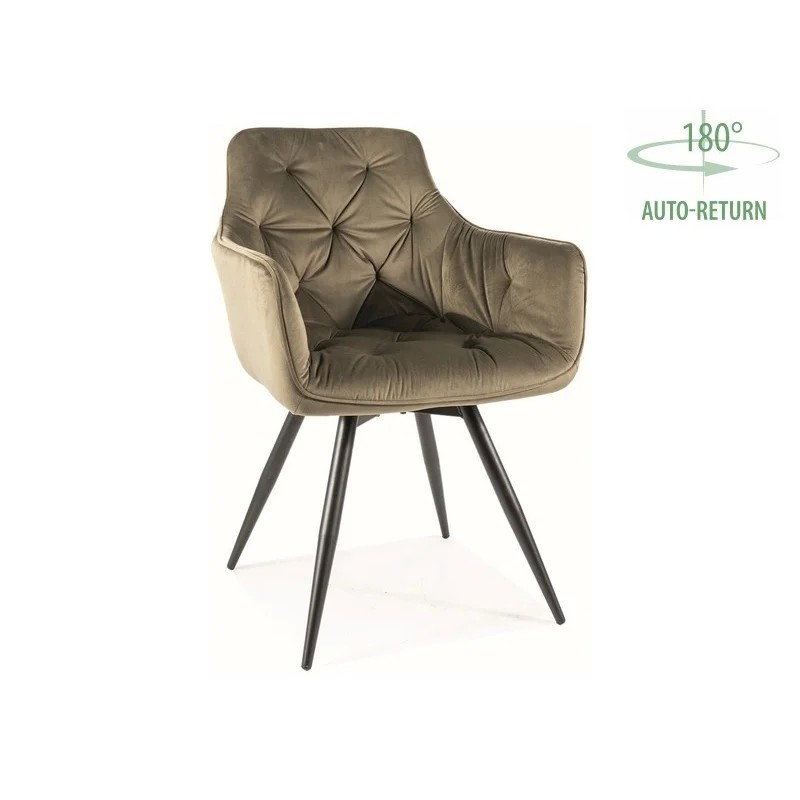 Крісло MANGO VELVET Чорний / BLUEVEL Оливковий 77 MANGOVCOL Signal