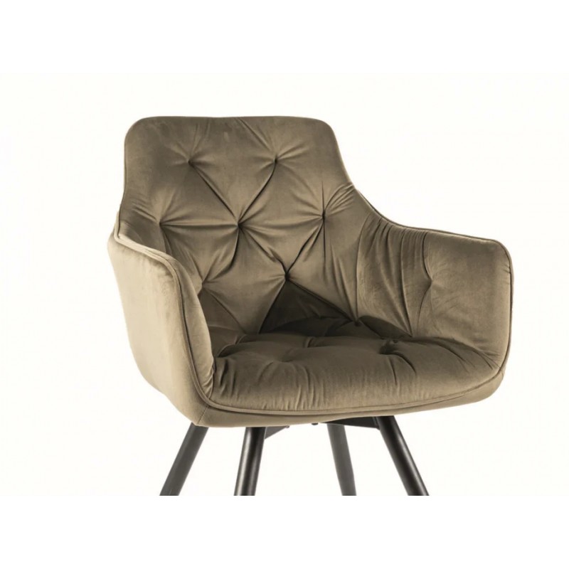 Крісло MANGO VELVET Чорний / BLUEVEL Оливковий 77 MANGOVCOL Signal