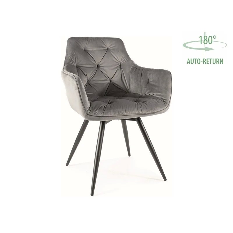 Крісло MANGO VELVET каркас Чорний / Світло-сірий 14 MANGOVCSZ Signal