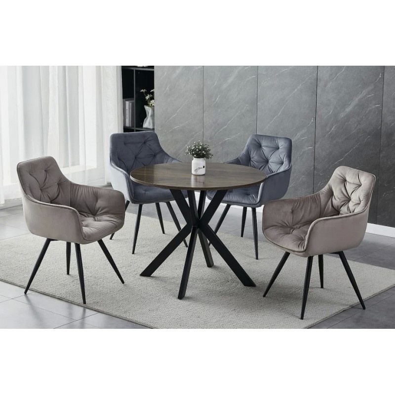 Крісло MANGO VELVET каркас Чорний / Світло-сірий 14 MANGOVCSZ Signal