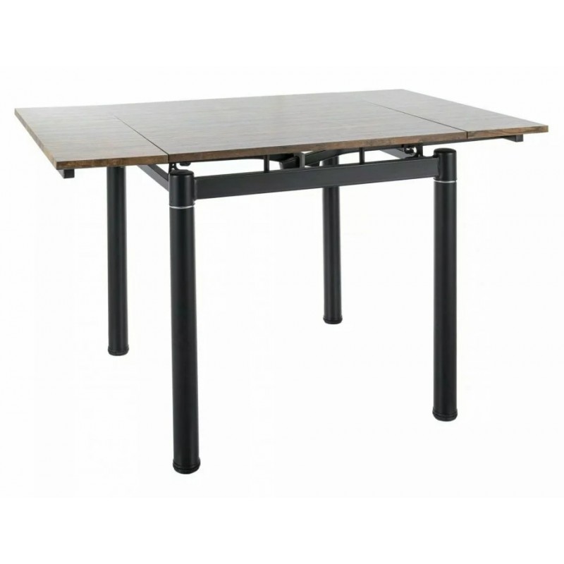 Обідній стіл розкладний GD-082 Горіх Вінтаж / Чорний мат Діаметр 80(131)X80 GD082OVC80 Signal