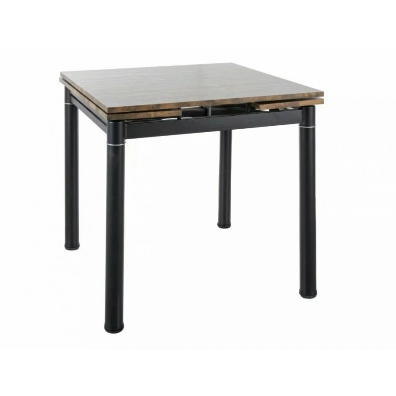 Обідній стіл розкладний GD-082 Горіх Вінтаж / Чорний мат Діаметр 80(131)X80 GD082OVC80 Signal