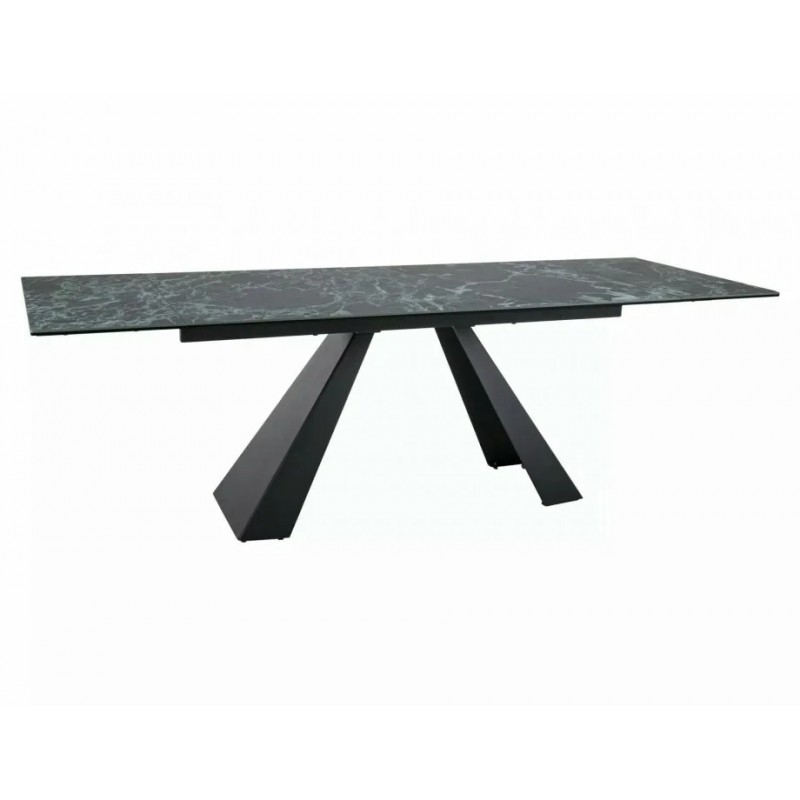 Обідній стіл розкладний SALVADORE CERAMIC Морський Verde Alpi / Чорний мат (160-240)X90 SALVADORETVC160 Signal