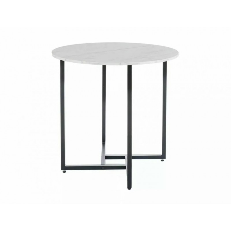 Стіл обідній ALTO II Білий Ефект Мармуру / Чорний Діаметр 80 ALTOIIBMAC80 Signal