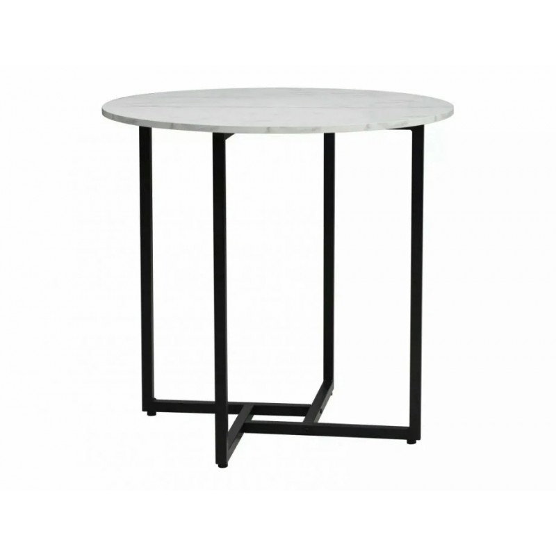 Стіл обідній ALTO II Білий Ефект Мармуру / Чорний Діаметр 80 ALTOIIBMAC80 Signal
