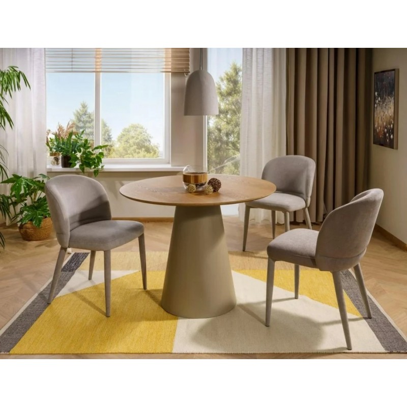 Стіл обідній ANGEL дуб / кашемір d.100 ANGELDBEFI100 Signal