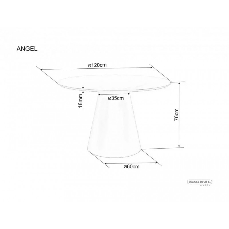 Стіл обідній ANGEL дуб / кашемір d.120 ANGELDBEFI120 Signal