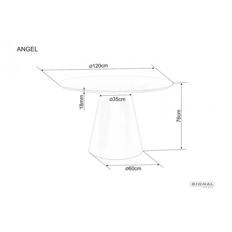 Стіл обідній ANGEL Горіх / Чорний матовий діаметр 120 ANGELORFI120 Signal