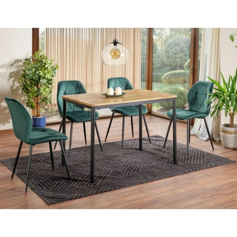 Стіл обідній CITY 110*75 дуб артизан / чорний CITYDAC110 Signal