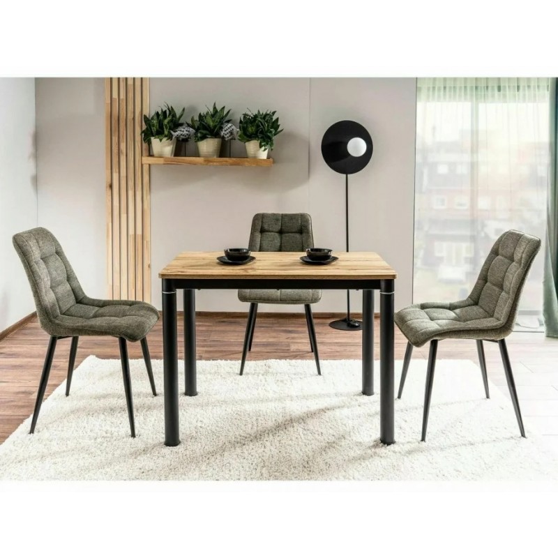 Стіл обідній DAMAR Дуб Артісан / Чорний мат 100X60 DAMARDAC100 Signal