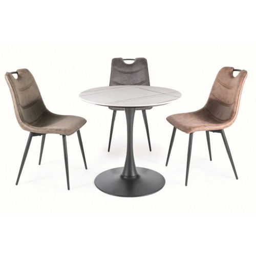 Стіл обідній ESPERO Білий матовий / Чорний діаметр 80 ESPEROBC80 Signal