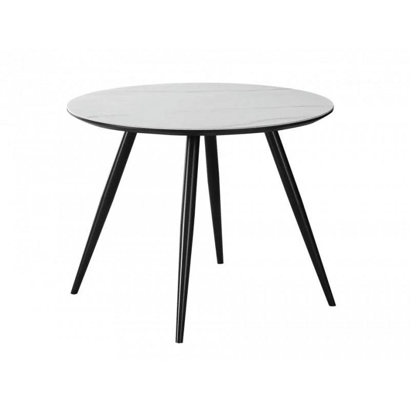 Стіл обідній IDEAL CERAMIC білий еф.мармуру / чорний каркас d.100 IDEALBCFI100 Signal