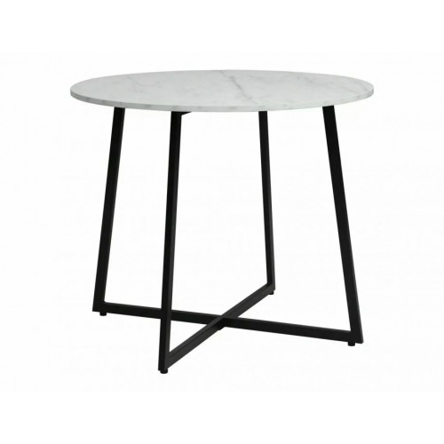 Стіл обідній LUNA Білий Ефект Мармуру / Чорний Діаметр 90 LUNABMAC Signal