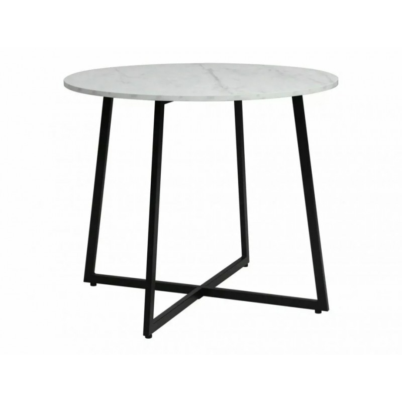 Стіл обідній LUNA Білий Ефект Мармуру / Чорний Діаметр 90 LUNABMAC Signal
