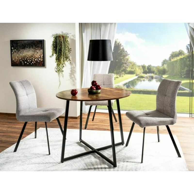 Стіл обідній LUNA Бронзовий Рустик / Чорний Діаметр 90 LUNABRRC Signal