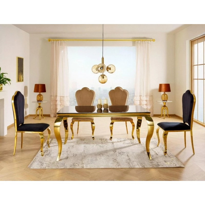 Стіл обідній PRINCE 150*90 чорний / золото PRINCECZL150 Signal