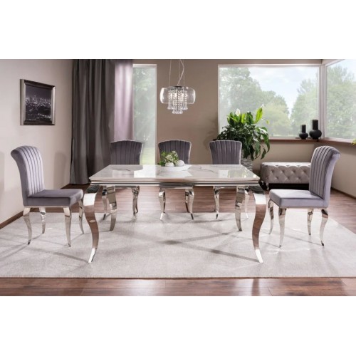 Стіл обідній PRINCE CERAMIC 150*90 білий CALACATTA/хром PRINCEBCH150 Signal