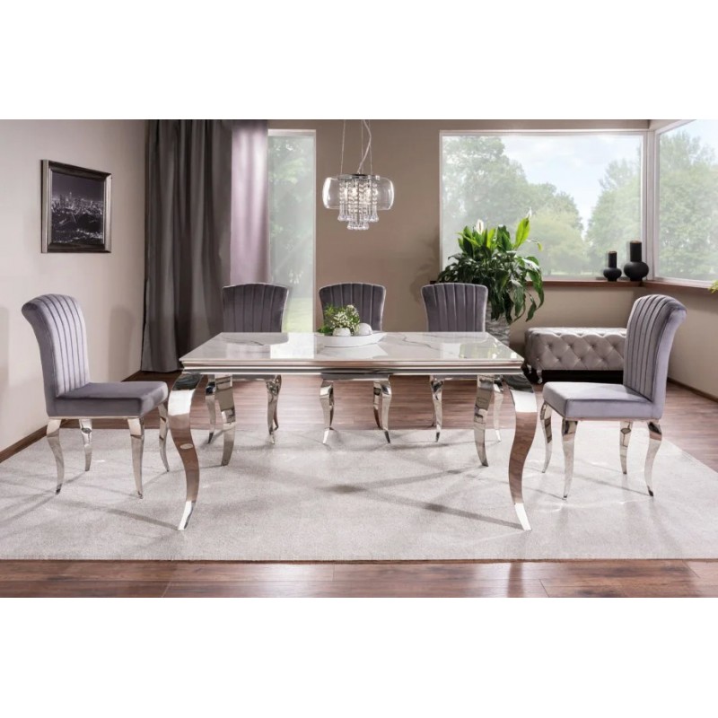 Стіл обідній PRINCE CERAMIC 150*90 білий CALACATTA/хром PRINCEBCH150 Signal