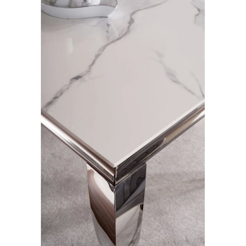 Стіл обідній PRINCE CERAMIC 150*90 білий CALACATTA/хром PRINCEBCH150 Signal