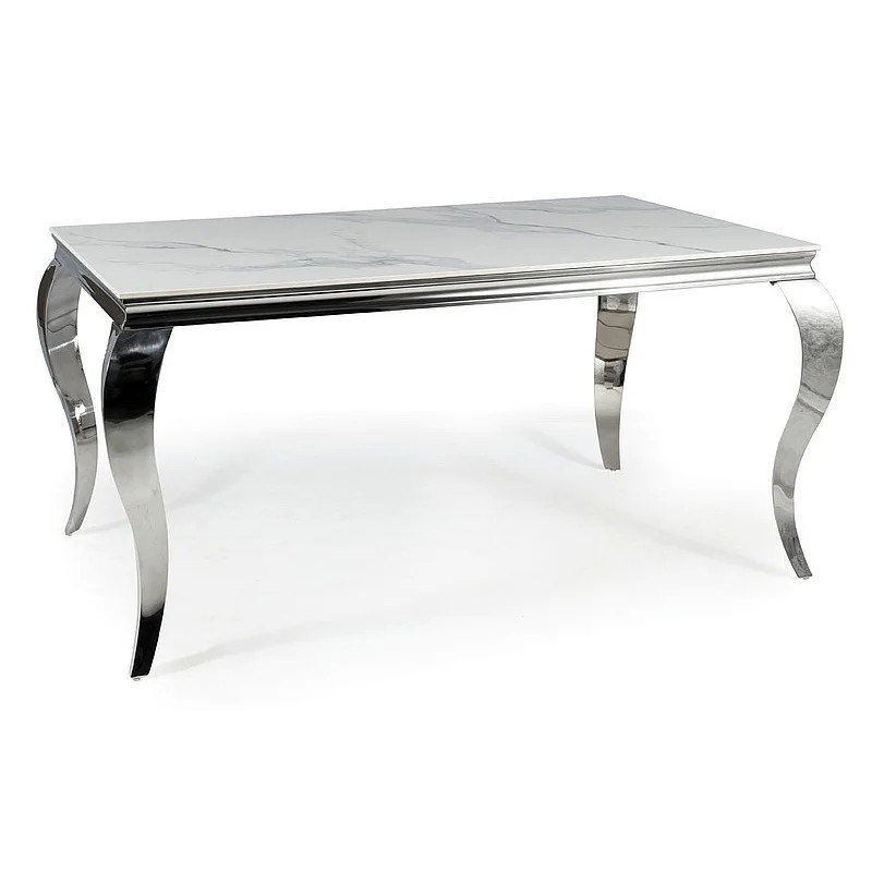 Стіл обідній PRINCE CERAMIC 180*90 білий CALACATTA/хром PRINCECBCH180 Signal