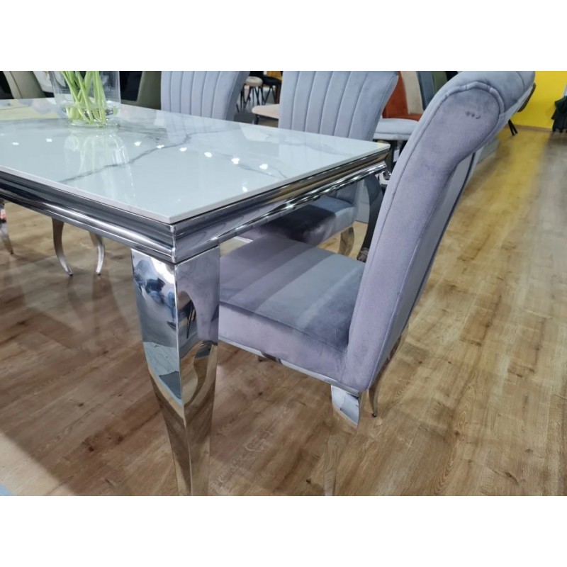 Стіл обідній PRINCE CERAMIC 180*90 білий CALACATTA/хром PRINCECBCH180 Signal