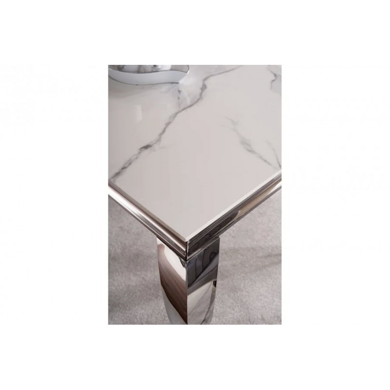 Стіл обідній PRINCE CERAMIC 180*90 білий CALACATTA/хром PRINCECBCH180 Signal