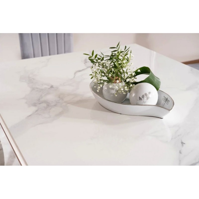 Стіл обідній PRINCE CERAMIC 180*90 білий CALACATTA/хром PRINCECBCH180 Signal