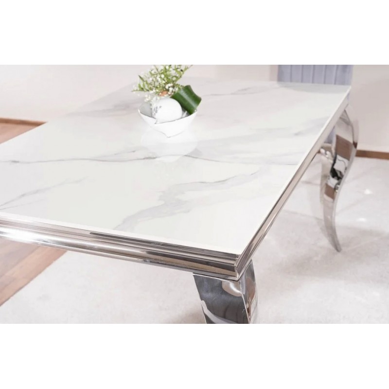 Стіл обідній PRINCE CERAMIC 180*90 білий CALACATTA/хром PRINCECBCH180 Signal