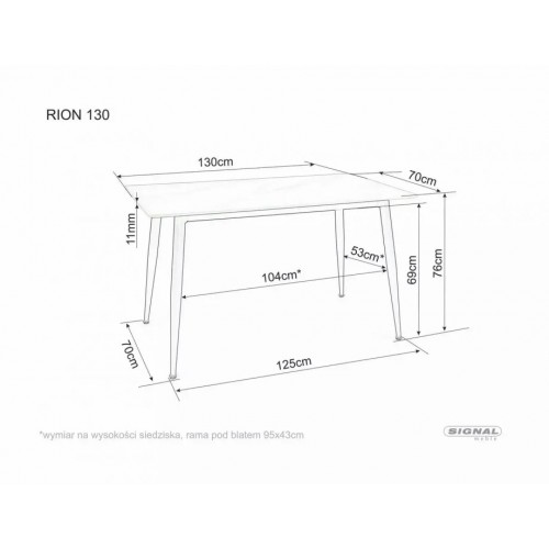 Стіл обідній RION 130*70 чорний RIONC130 Signal