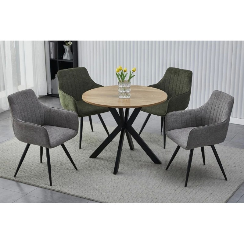 Стіл обідній TALIA II Дуб / Чорний матовий діаметр 90 TALIAIIDCFI90 Signal