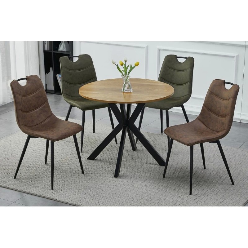 Стіл обідній TALIA II Дуб / Чорний матовий діаметр 90 TALIAIIDCFI90 Signal