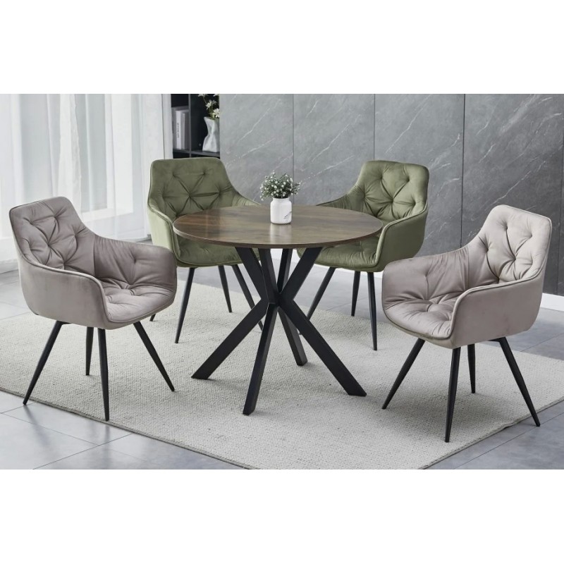 Стіл обідній TALIA II Горіх / Чорний матовий діаметр 90 TALIAIIORCFI90 Signal