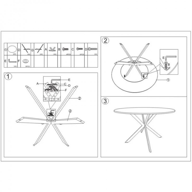 Стіл обідній TALIA білий/чорний каркас д.120 TALIABCFI120 Signal