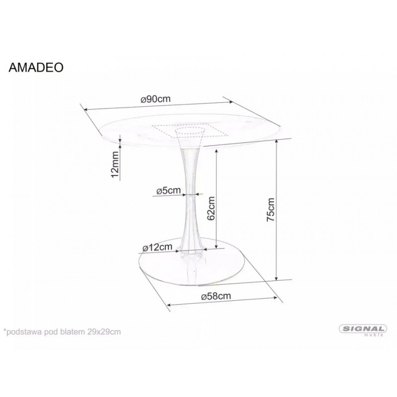 Стіл обідній кухонний Amadeo ø90 см Кашемір Беж Signal