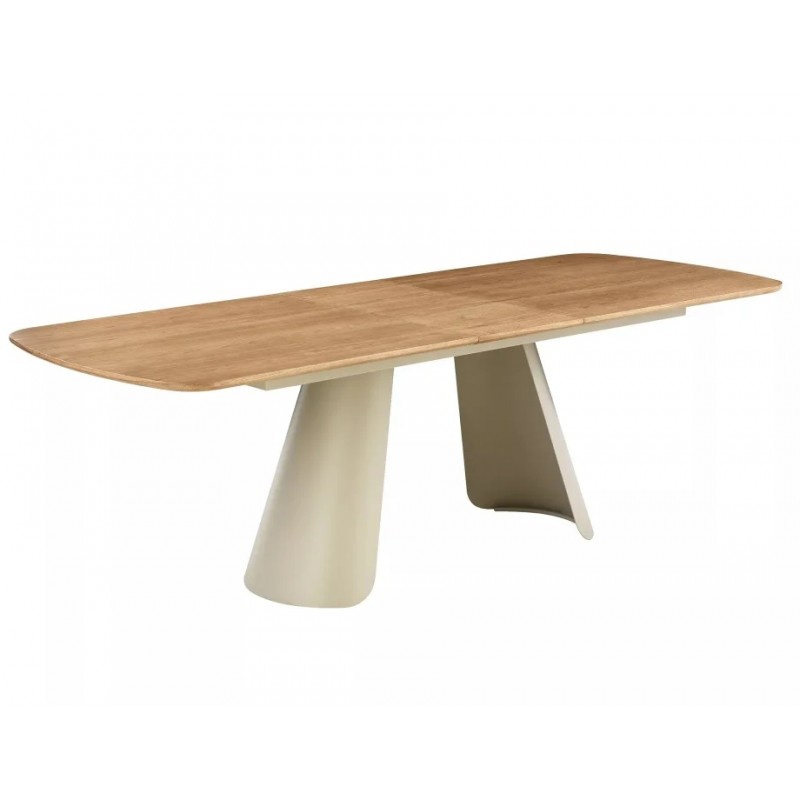 Стіл обідній кухонний розкладний Canon (200–240)×100 см Дуб / Кашемір каркас Signal