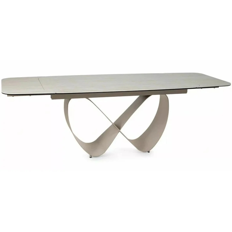 Стіл обідній кухонний розкладний Infinity Ceramic (160–240)×95 см Кераміка Беж / Кашемір каркас Signal
