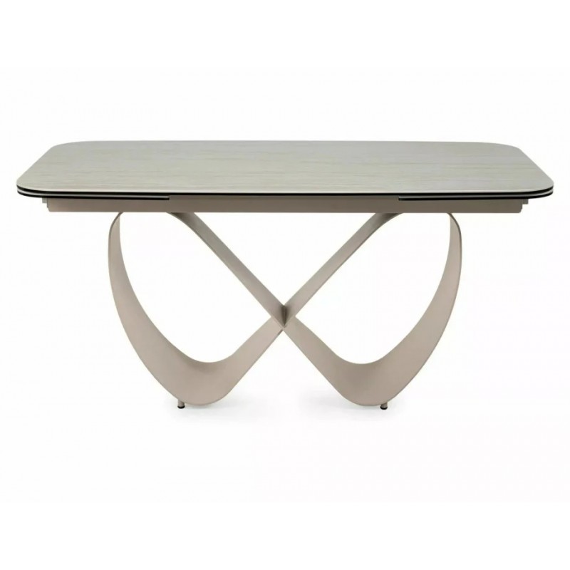 Стіл обідній кухонний розкладний Infinity Ceramic (160–240)×95 см Кераміка Беж / Кашемір каркас Signal