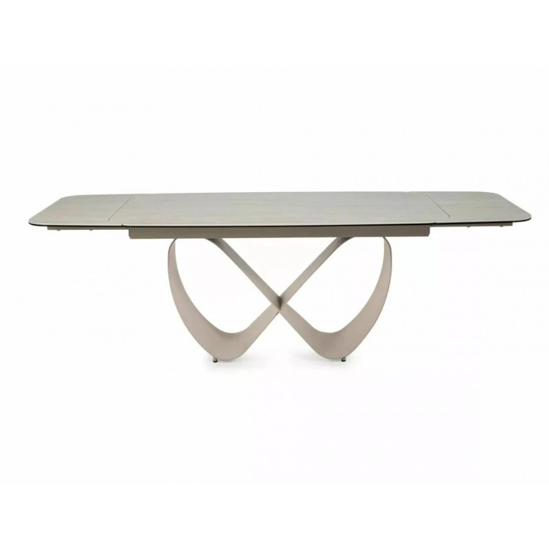 Стіл обідній кухонний розкладний Infinity Ceramic (160–240)×95 см Кераміка Беж / Кашемір каркас Signal