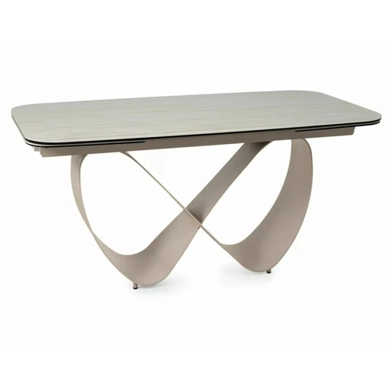 Стіл обідній кухонний розкладний Infinity Ceramic (160–240)×95 см Кераміка Беж / Кашемір каркас Signal