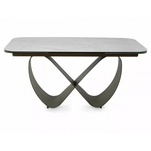 Стіл обідній кухонний розкладний Infinity Ceramic (160–240)×95 см Кераміка Беж / Мідний каркас Signal