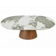 Стіл обідній кухонний розкладний Marocco Ceramic (160–200)×90 см МДФ + кераміка Білий / Горіх каркас Signal