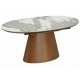 Стіл обідній кухонний розкладний Marocco Ceramic (160–200)×90 см МДФ + кераміка Білий / Горіх каркас Signal