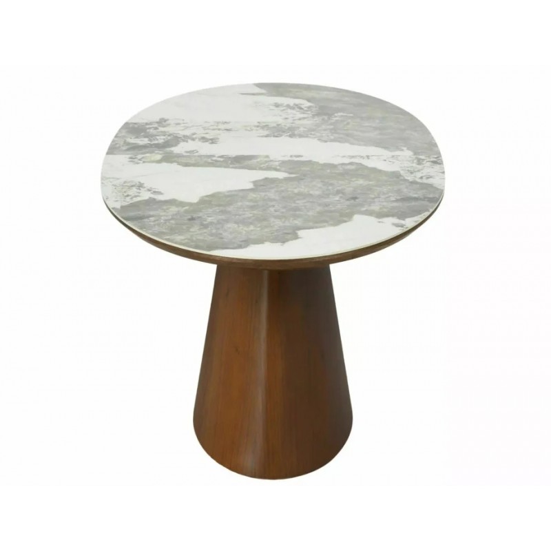 Стіл обідній кухонний розкладний Marocco Ceramic (160–200)×90 см МДФ + кераміка Білий / Горіх каркас Signal