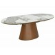 Стіл обідній кухонний розкладний Marocco Ceramic (160–200)×90 см МДФ + кераміка Білий / Горіх каркас Signal