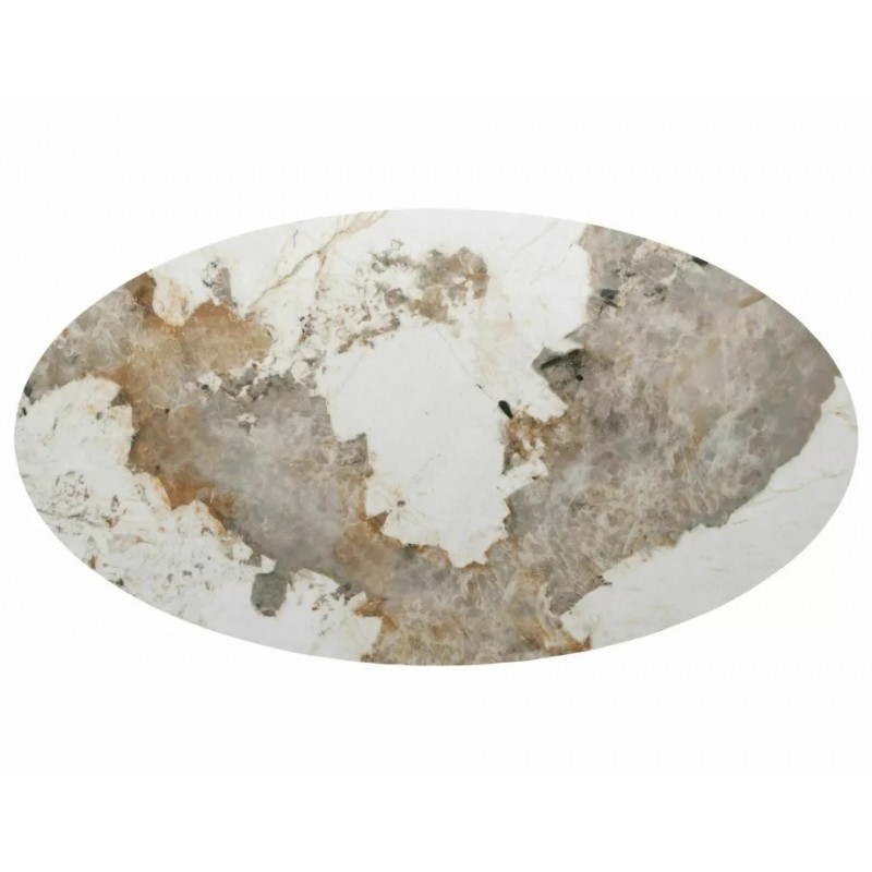 Стіл обідній кухонний розкладний Marocco Ceramic (160–200)×90 см МДФ + кераміка Білий / Горіх каркас Signal