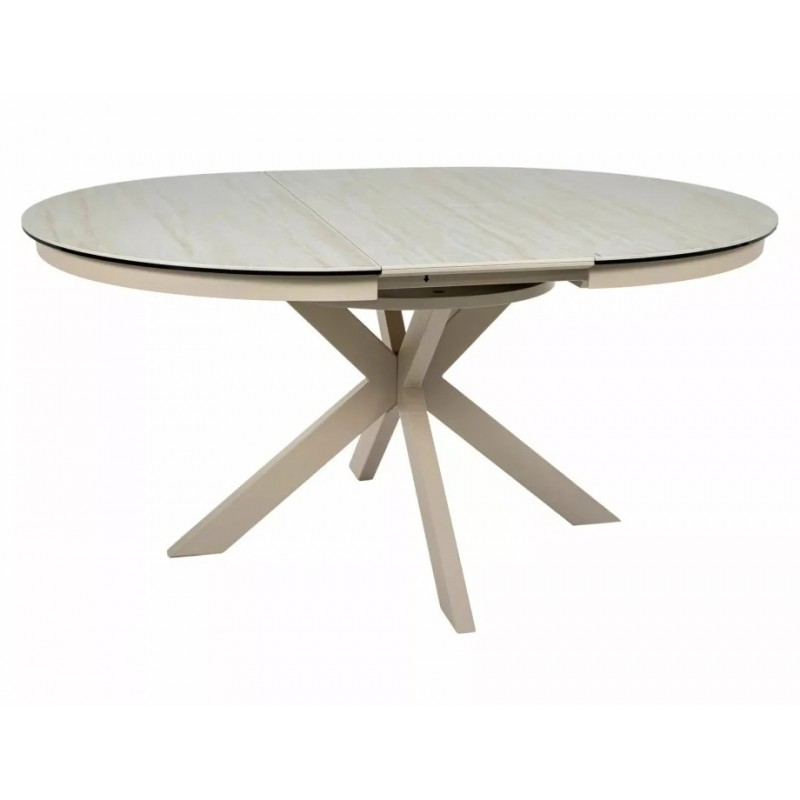 Стіл обідній кухонний розкладний Porto Ceramic (120–160)×120 см Кераміка Беж / Кашемір каркас Signal